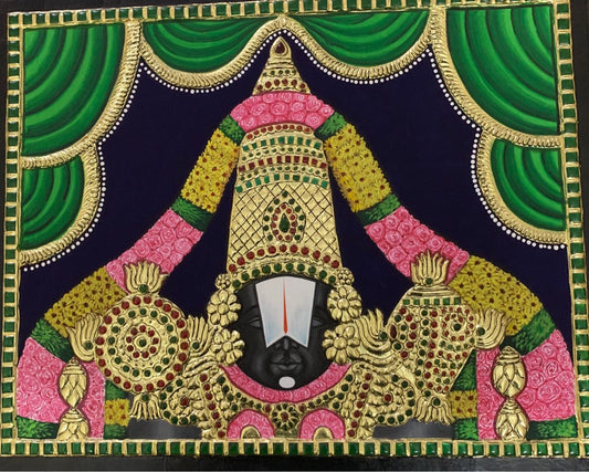 ORIGINAL HANDMADE TANJORE GOLD FOIL PAINTING