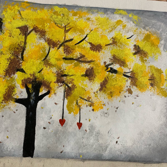 ORIGINAL HANDMADE AUTUMN ACRYLIC PAINTING