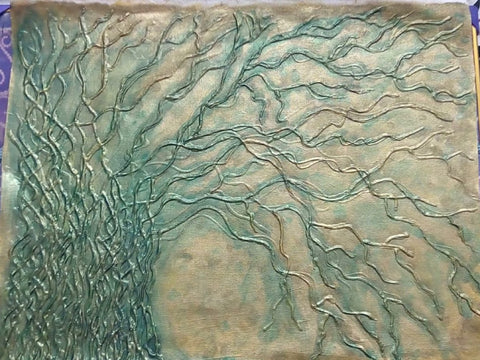 Original Handmade Barren Tree Acrylic and Clay Painting