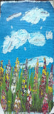 Original Handmade Blue sky and gardens Acrylic Painting