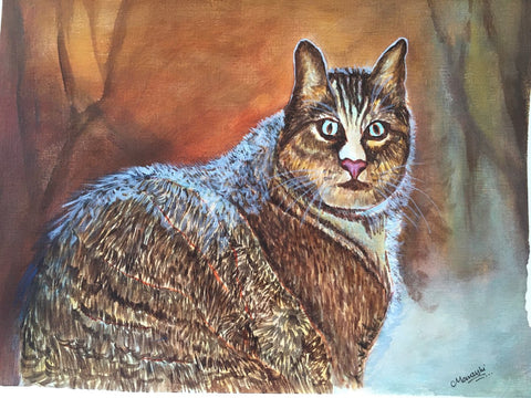 Original Handmade Cat Painting