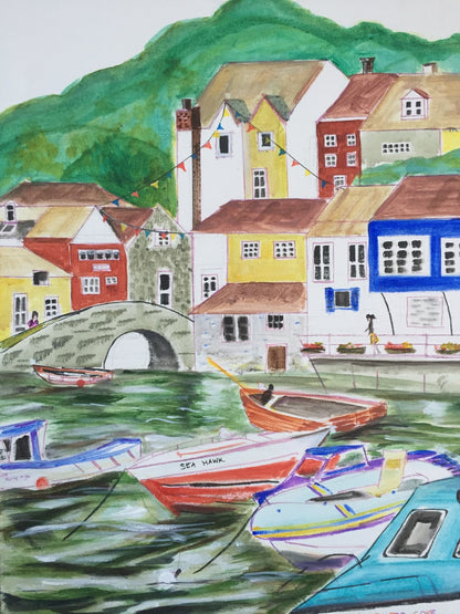 ORIGINAL HANDMADE PAINTING OF CORNWALL IN LONDON