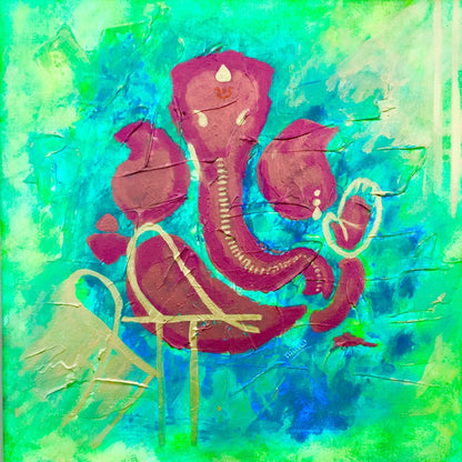 ORIGINAL HANDMADE GANESHA BLESSINGS PAINTING