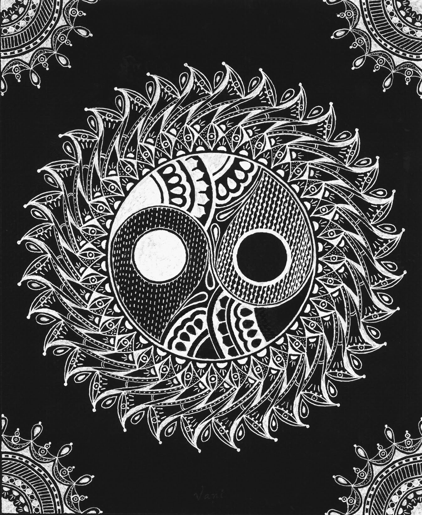 ORIGINAL HANDMADE YINYANG MANDALA