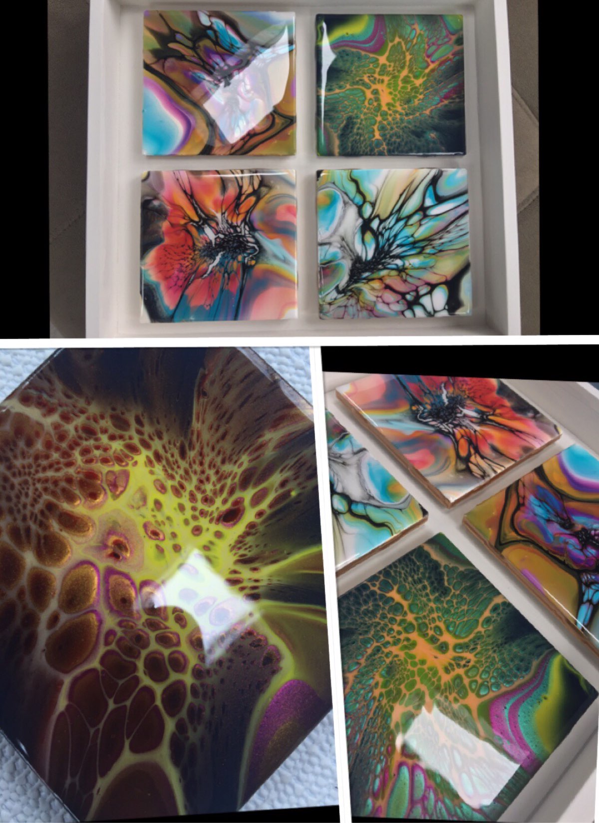 ORIGINAL HANDMADE FLUID ART COASTERS