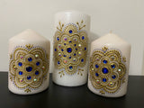 HAND PAINTED WAX CANDLE SET