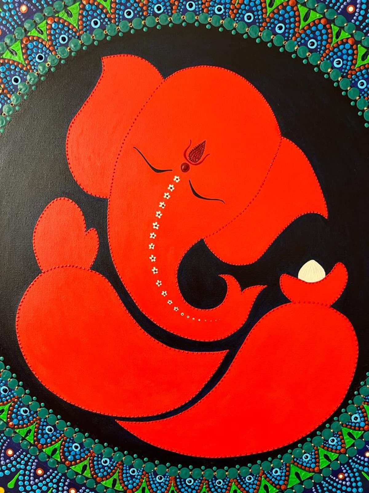 ORIGINAL HANDMADE GANESHA MANDALA PAINTING