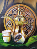 ORIGINAL HANDMADE DALLAH (Arabic Coffee Pot) PAINTING