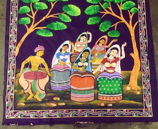 ORIGINAL HAND PAINTED MANIPURI DANCE HERITAGE SAREE