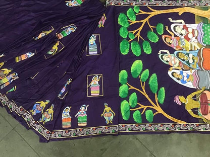 ORIGINAL HAND PAINTED MANIPURI DANCE HERITAGE SAREE