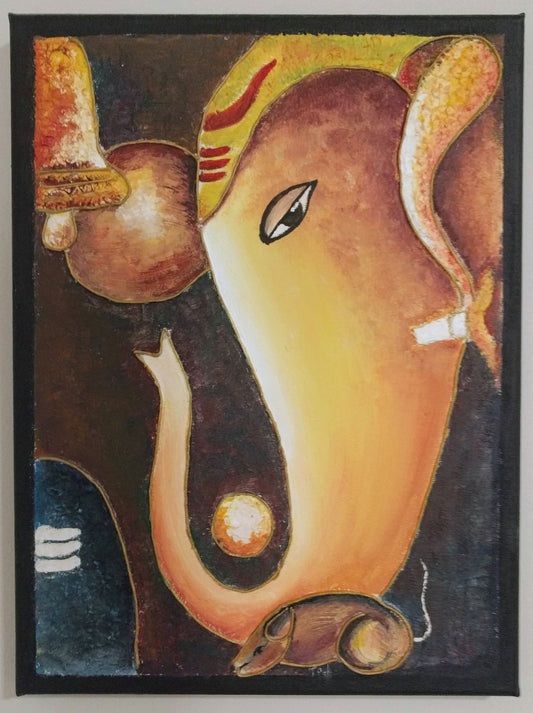 ORIGINAL HANDMADE SHIV GANESHA PAINTING