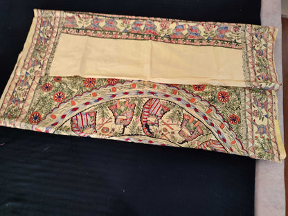 ORIGINAL HANDPAINTED MADHUBANI SILK SAREE