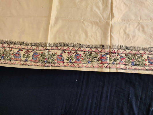 ORIGINAL HANDPAINTED MADHUBANI SILK SAREE