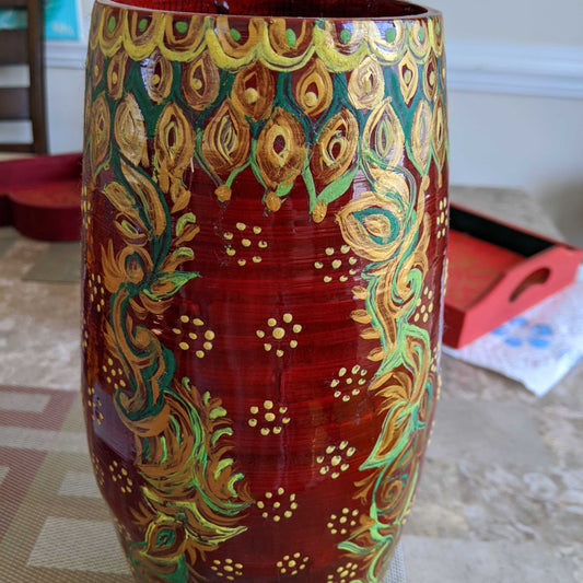 ORIGINAL HANDPAINTED VASE PAINTING