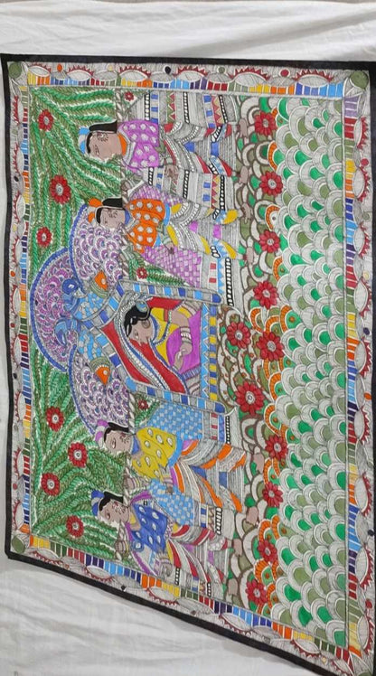 ORIGINAL HANDMADE DOLI KAHAAR MADHUBANI PAINTING