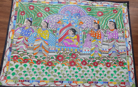 ORIGINAL HANDMADE DOLI KAHAAR MADHUBANI PAINTING