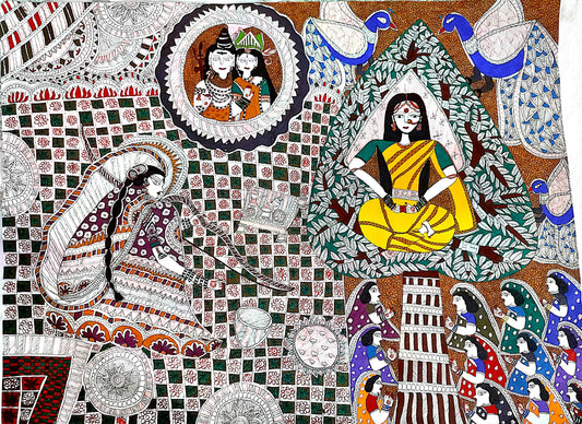 ORIGINAL HANDMADE MATA SITA MADHUBANI PAINTING