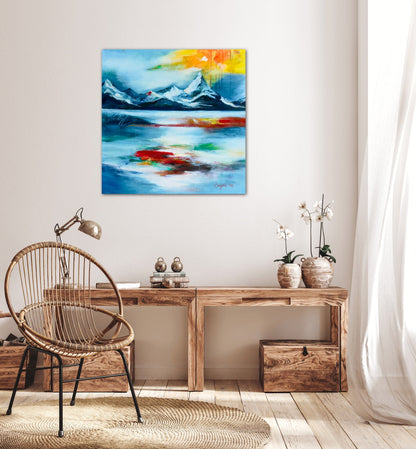 ORIGINAL HANDMADE DAWN OIL PAINTING