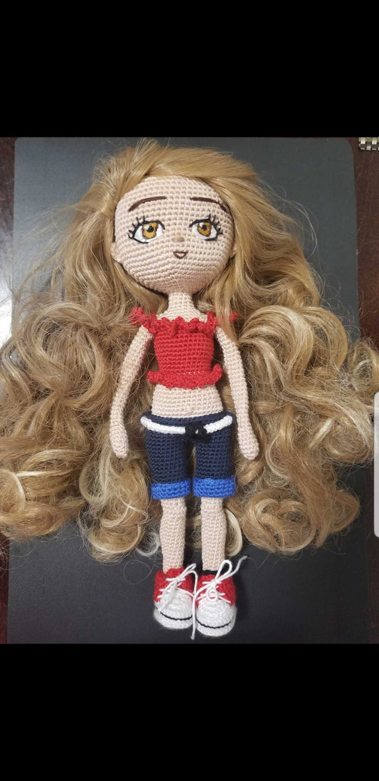 ORIGINAL HANDMADE LIZZY CROCHET DOLL