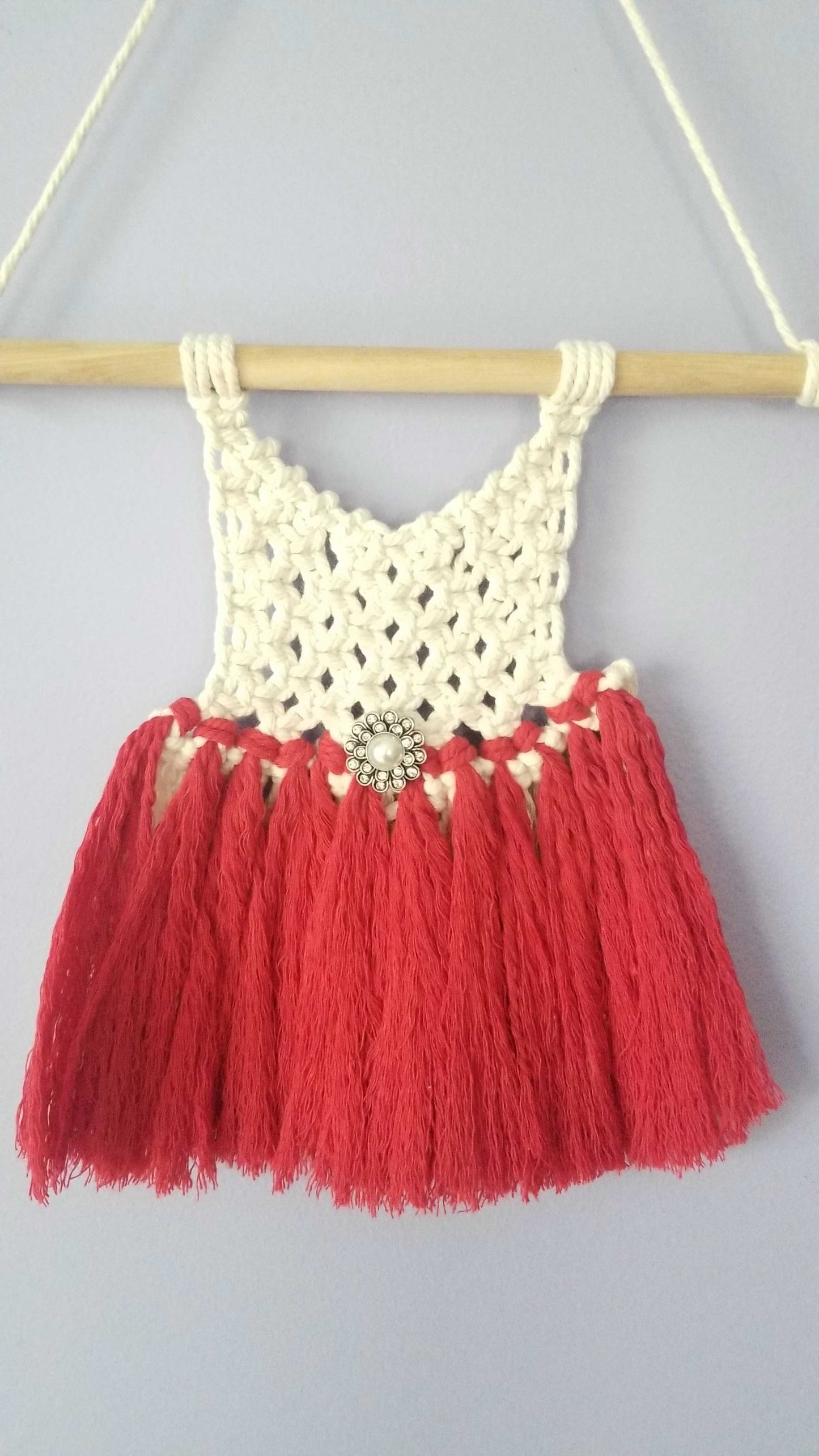 ORIGINAL HANDMADE MACRAME BABY DRESS WALL HANGING