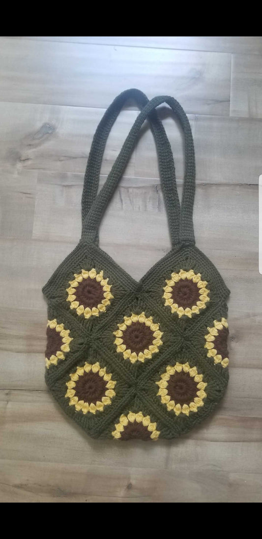 ORIGINAL HANDMADE MACRAME GRANNY SQUARE HAND BAG