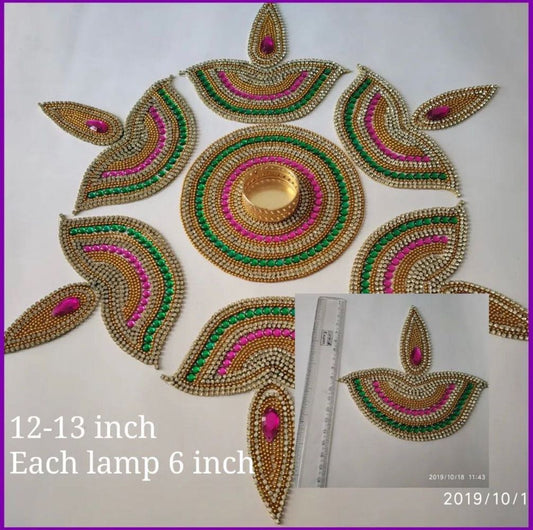 Handcrafted Colorful Diya Rangoli