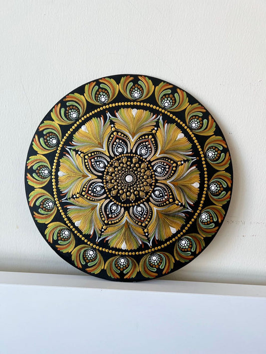 Dot mandala metallic artwork