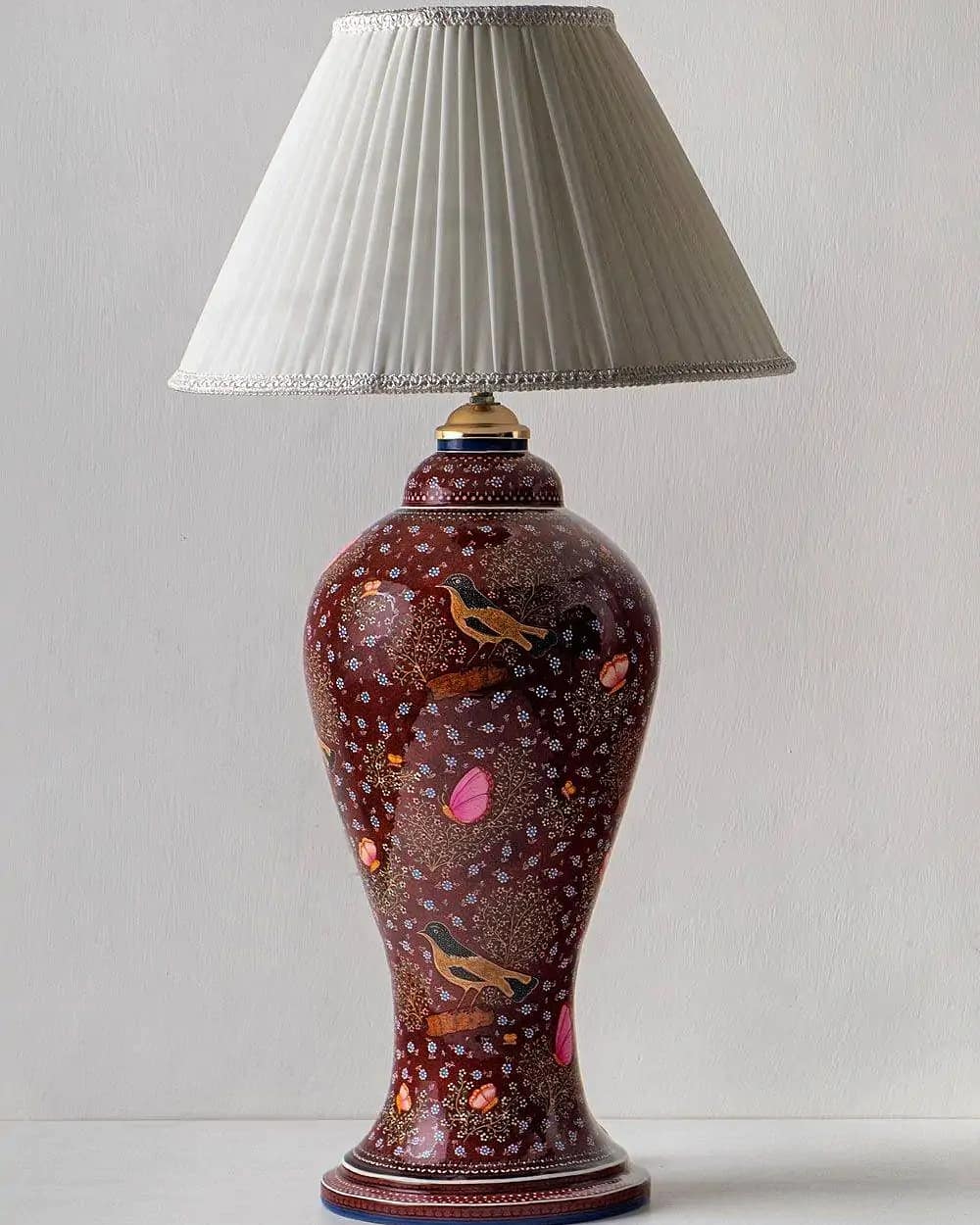 ORIGINAL HAND PAINTED EXCLUSIVE PAPER MACHE LAMP