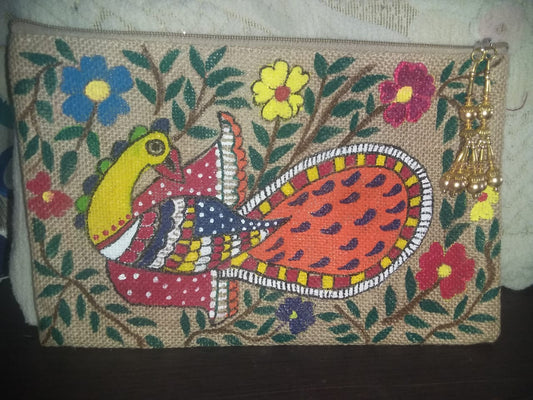 ORIGINAL HAND PAINTED MADHUBANI TOTE BAG