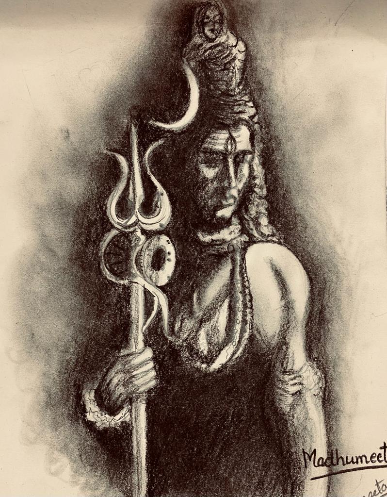 ORIGINAL HANDMADE LORD SHIVA SKETCH