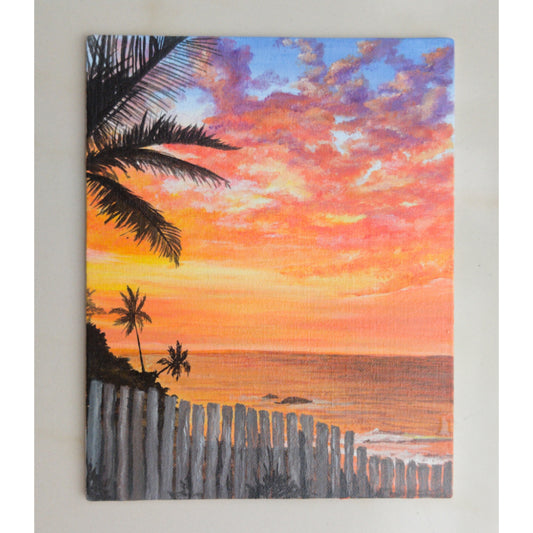 ORIGINAL HANDMADE SUNSETS AND SILHOUETTES PAINTING