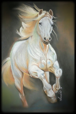 HANDMADE ORIGINAL COLOR PENCIL PORTRAIT - HORSE