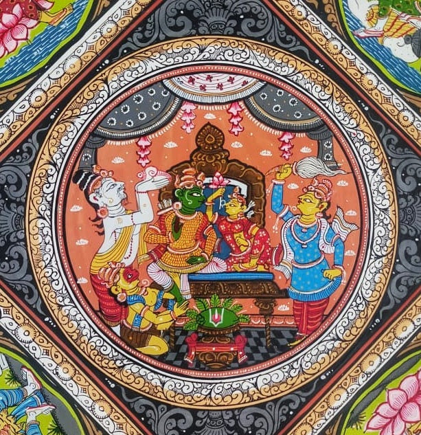 ORIGINAL HANDMADE RAMAYANA STORY PATTACHITRA PAINTING