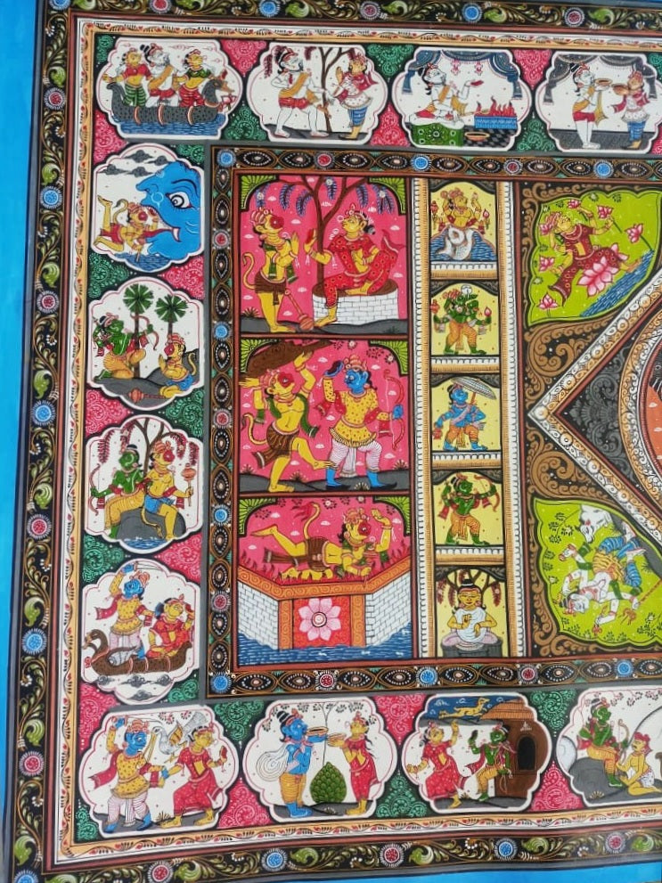 ORIGINAL HANDMADE RAMAYANA STORY PATTACHITRA PAINTING