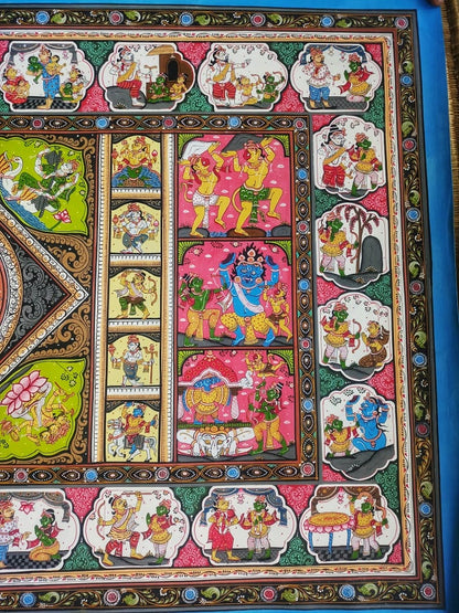 ORIGINAL HANDMADE RAMAYANA STORY PATTACHITRA PAINTING