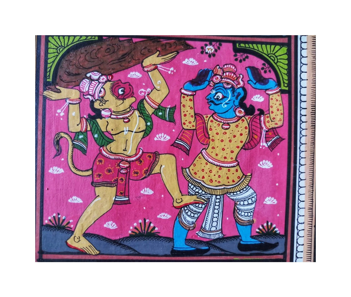 ORIGINAL HANDMADE RAMAYANA STORY PATTACHITRA PAINTING