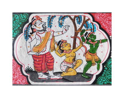 ORIGINAL HANDMADE RAMAYANA STORY PATTACHITRA PAINTING