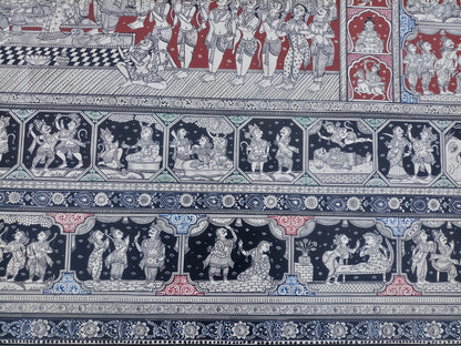 ORIGINAL HANDMADE EXTRA LARGE RAMAYANA PATTACHITRA PAINTING