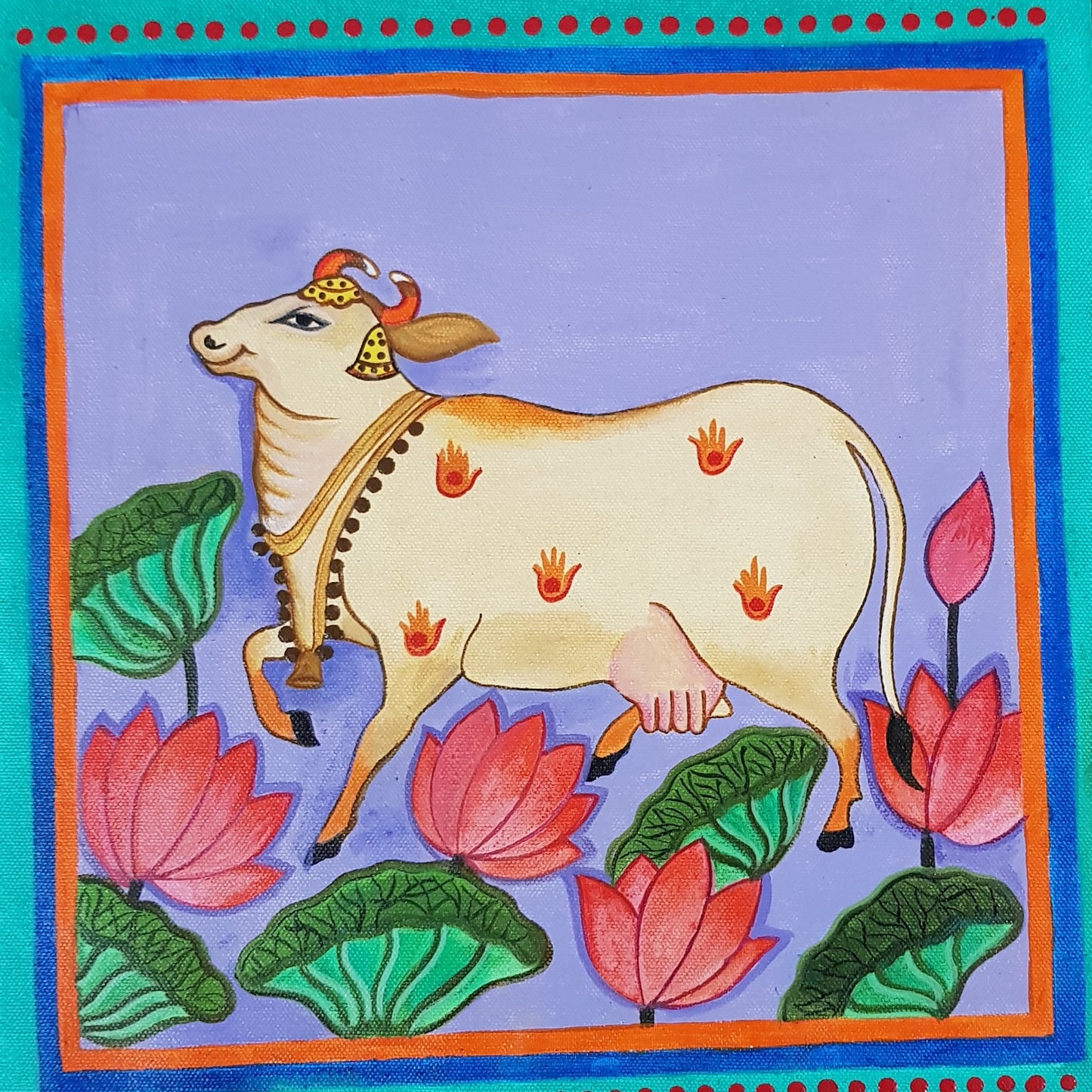 ORIGINAL HANDMADE COW PICHWAI PAINTING