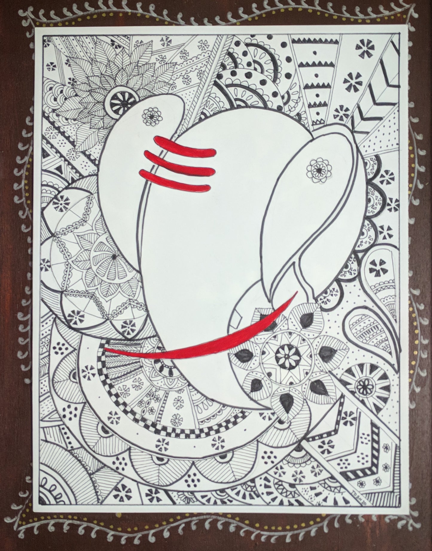 ORIGINAL HANDMADE ZENTANGLE GANESHA