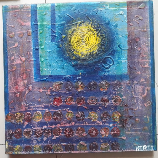 ORIGINAL HANDMADE BLUE RHYTHM PAINTING