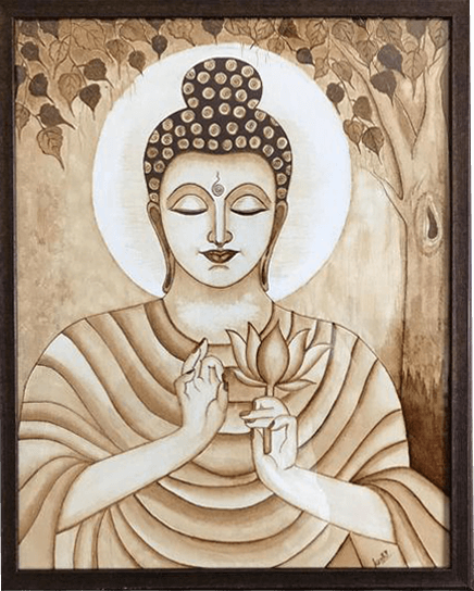 ORIGINAL HANDMADE BUDDHA COFFEE PAINTING – DailyDesignist