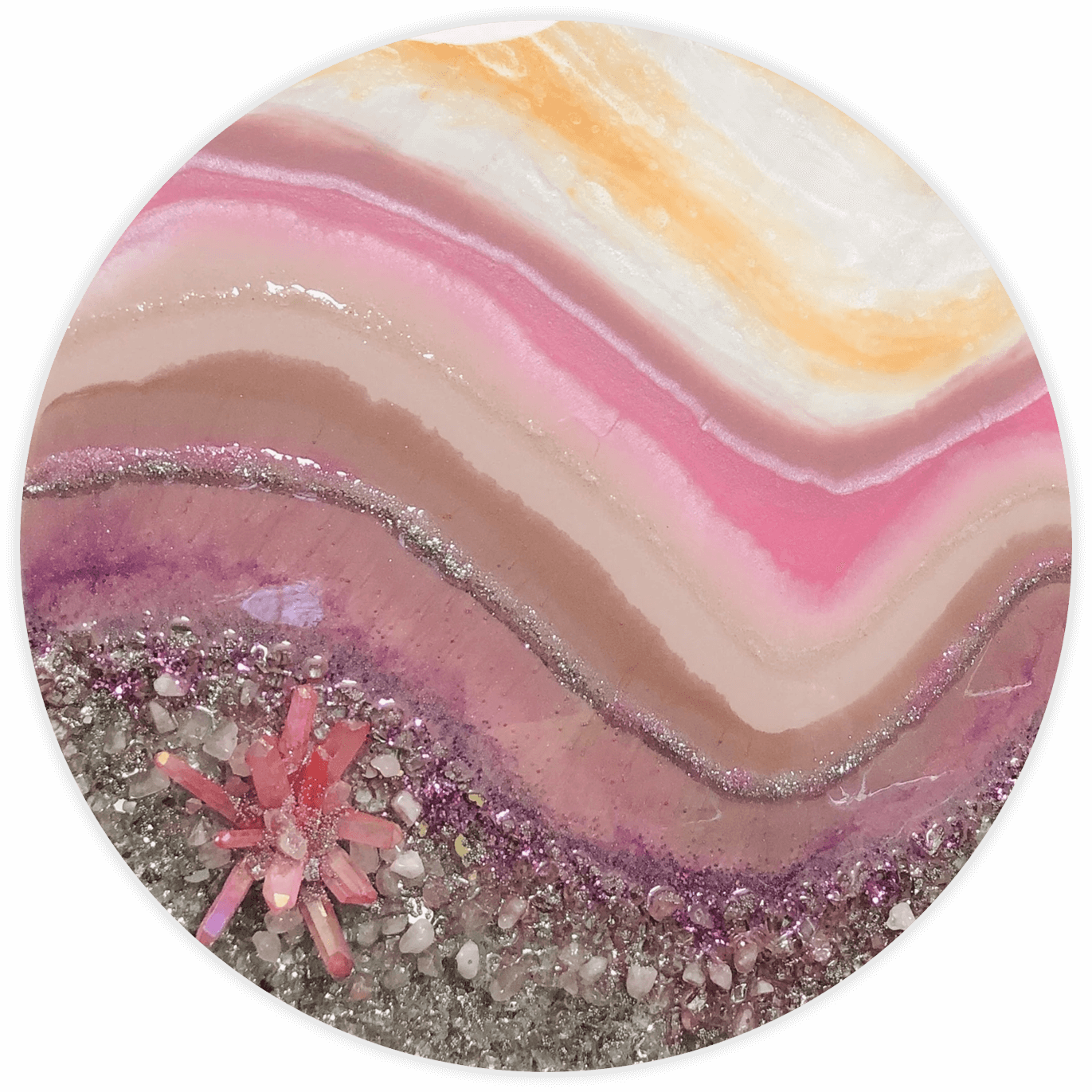 HANDMADE BLUSH ABSTRACT RESIN WALL ART