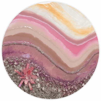HANDMADE BLUSH ABSTRACT RESIN WALL ART