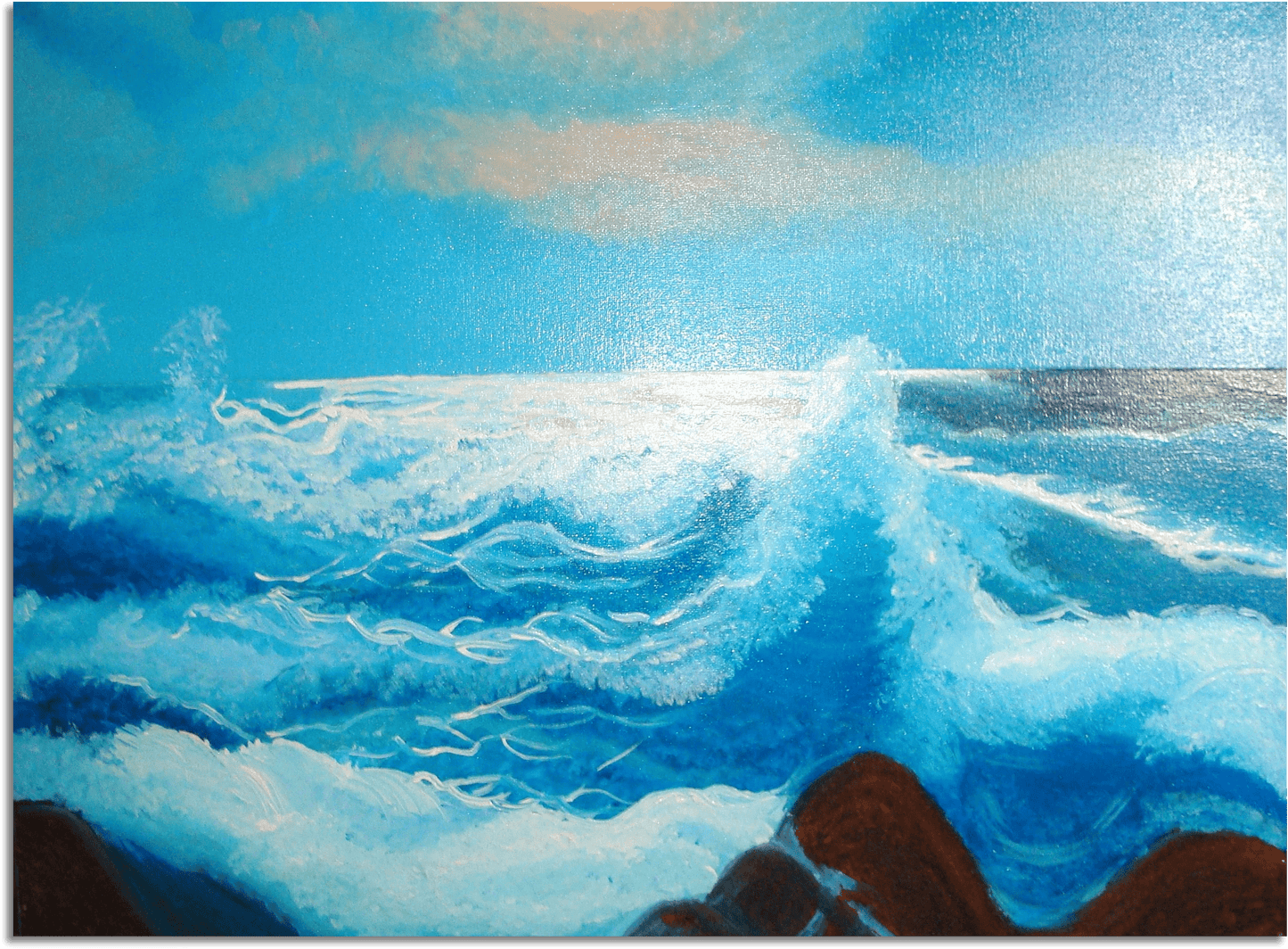ORIGINAL HANDMADE BAY IN THE MORINING PAINTING