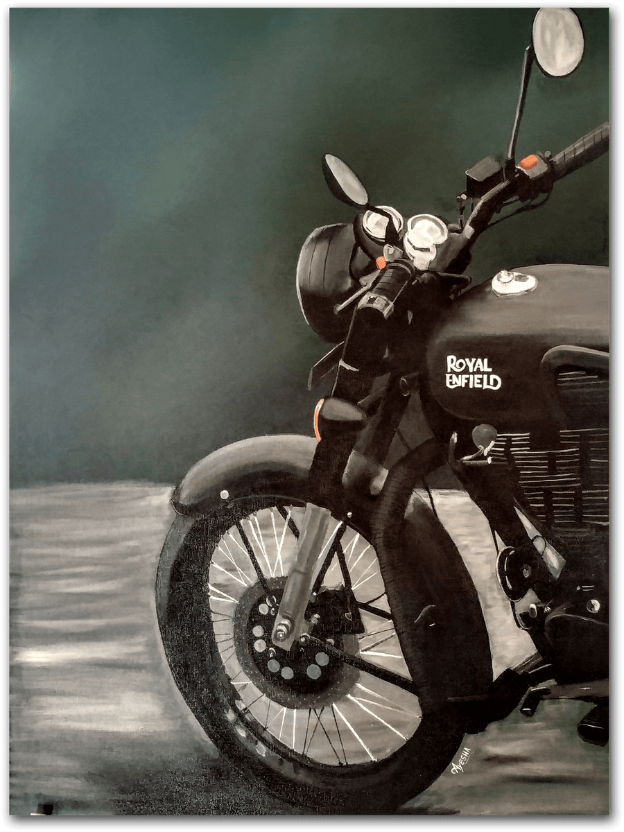 ORIGINAL HANDMADE ROYAL ENFIELD PAINTING – DailyDesignist