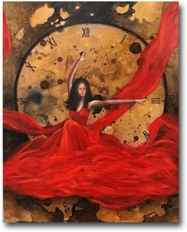 ORIGINAL HANDMADE 3’ 0 CLOCK PAINTING
