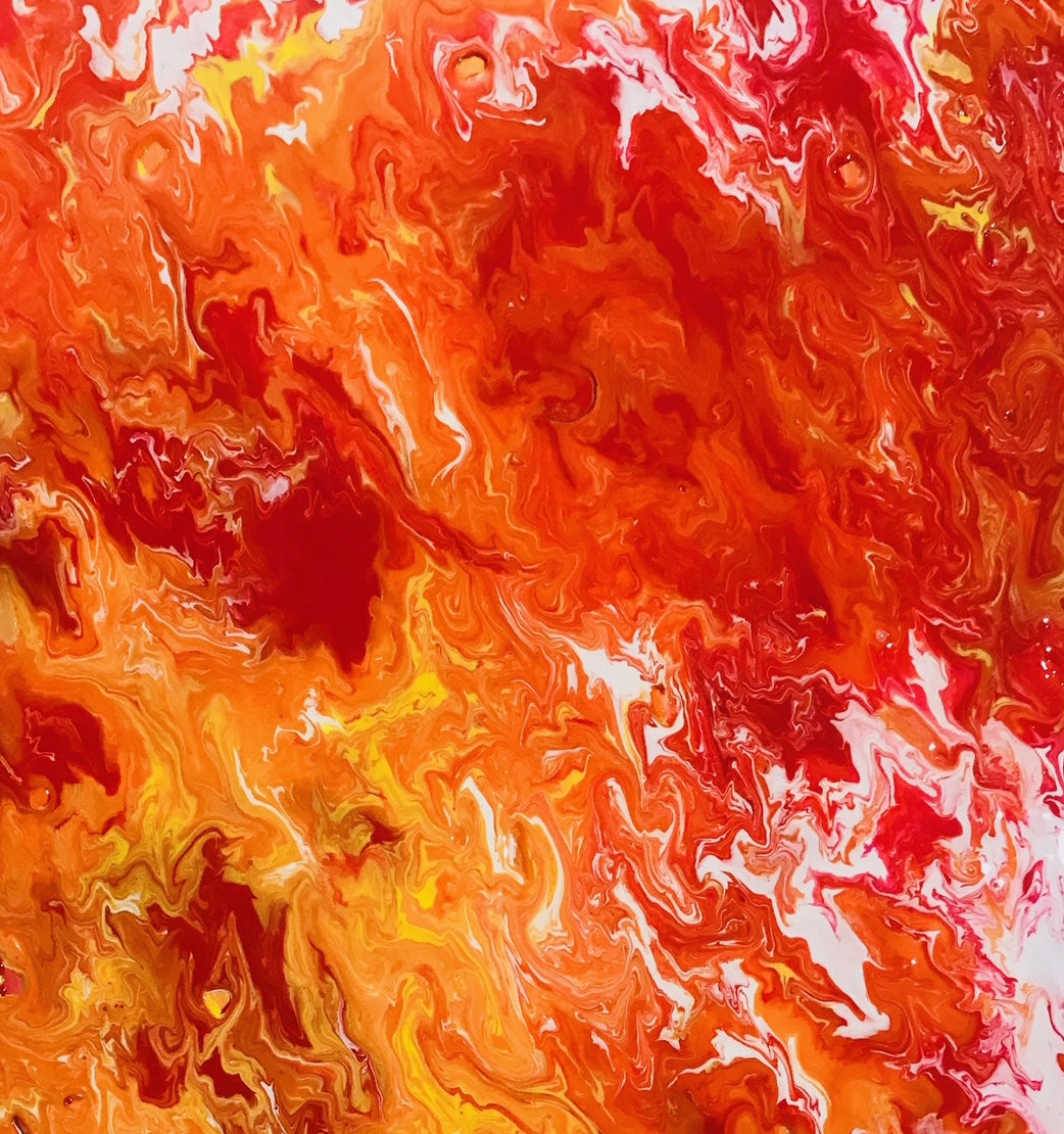 ORIGINAL HANDMADE FLAMES ACRYLIC PAINTING