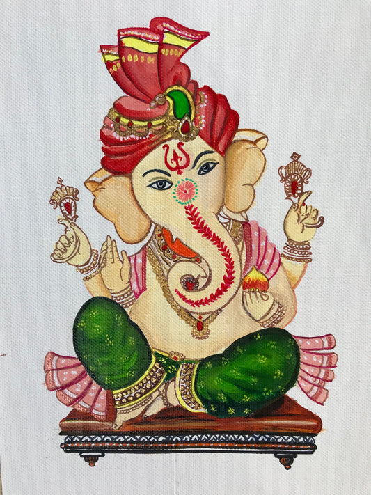 ORIGINAL HANDAMDE GANESHA ACRYLIC PAINTING