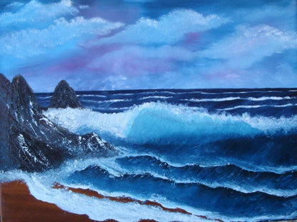 ORIGINAL HANDMADE SEASIDE HARMONY PAINTING